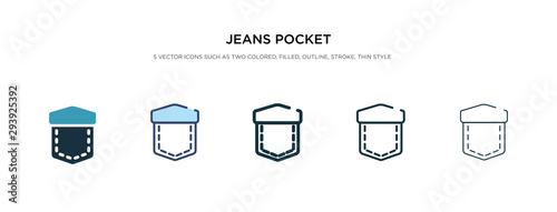 Fotografía jeans pocket icon in different style vector illustration