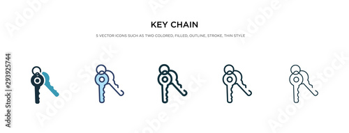 Fotografía key chain icon in different style vector illustration