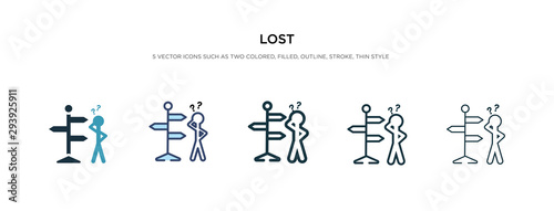 Fotografía lost icon in different style vector illustration