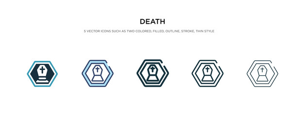 death icon in different style vector illustration. two colored and black death vector icons designed in filled, outline, line and stroke style can be used for web, mobile, ui