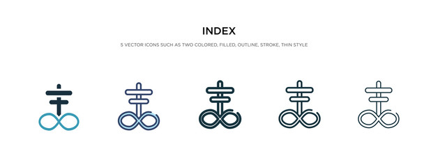 Poster - index icon in different style vector illustration. two colored and black index vector icons designed