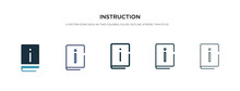 Instruction Icon In Different Style Vector Illustration. Two Colored And Black Instruction Vector Icons Designed In Filled, Outline, Line And Stroke Style Can Be Used For Web, Mobile, Ui