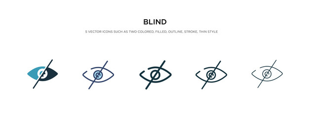 blind icon in different style vector illustration. two colored and black blind vector icons designed in filled, outline, line and stroke style can be used for web, mobile, ui