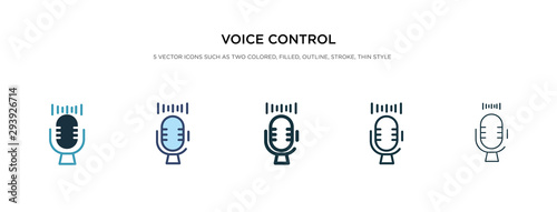 Fotografía voice control icon in different style vector illustration