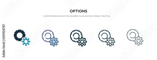 Fotomural options icon in different style vector illustration