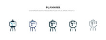 Planning Icon In Different Style Vector Illustration. Two Colored And Black Planning Vector Icons Designed In Filled, Outline, Line And Stroke Style Can Be Used For Web, Mobile, Ui