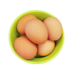 top view of eggs in bowl