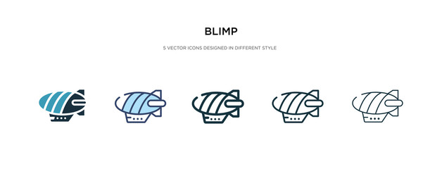 Wall Mural - blimp icon in different style vector illustration. two colored and black blimp vector icons designed in filled, outline, line and stroke style can be used for web, mobile, ui