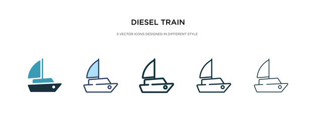 Wall Mural - diesel train icon in different style vector illustration. two colored and black diesel train vector icons designed in filled, outline, line and stroke style can be used for web, mobile, ui