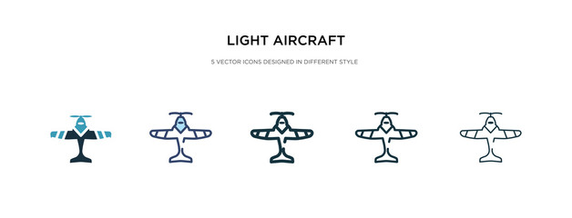 Wall Mural - light aircraft icon in different style vector illustration. two colored and black light aircraft vector icons designed in filled, outline, line and stroke style can be used for web, mobile, ui