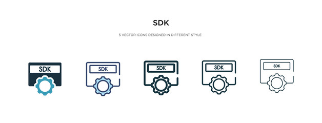 Poster - sdk icon in different style vector illustration. two colored and black sdk vector icons designed in filled, outline, line and stroke style can be used for web, mobile, ui