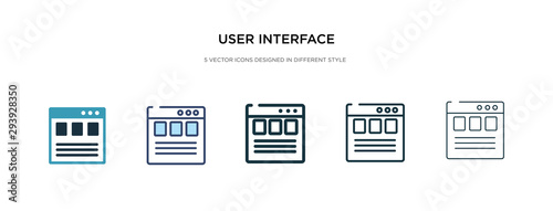 Fotografía user interface icon in different style vector illustration