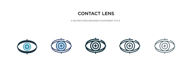 contact lens icon in different style vector illustration. two colored and black contact lens vector icons designed in filled, outline, line and stroke style can be used for web, mobile, ui