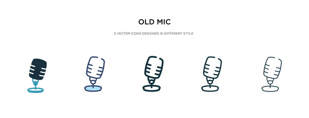 Wall Mural - old mic icon in different style vector illustration. two colored and black old mic vector icons designed in filled, outline, line and stroke style can be used for web, mobile, ui