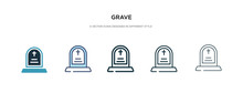 Grave Icon In Different Style Vector Illustration. Two Colored And Black Grave Vector Icons Designed In Filled, Outline, Line And Stroke Style Can Be Used For Web, Mobile, Ui