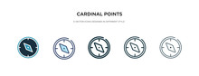 Cardinal Points Icon In Different Style Vector Illustration. Two Colored And Black Cardinal Points Vector Icons Designed In Filled, Outline, Line And Stroke Style Can Be Used For Web, Mobile, Ui