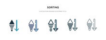 Sorting Icon In Different Style Vector Illustration. Two Colored And Black Sorting Vector Icons Designed In Filled, Outline, Line And Stroke Style Can Be Used For Web, Mobile, Ui