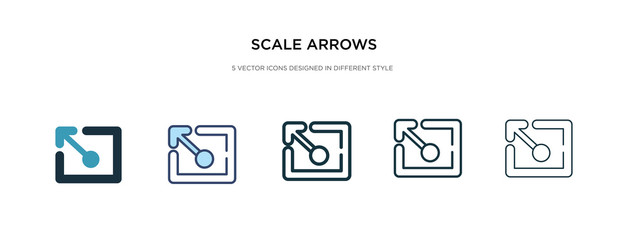 scale arrows icon in different style vector illustration. two colored and black scale arrows vector icons designed in filled, outline, line and stroke style can be used for web, mobile, ui