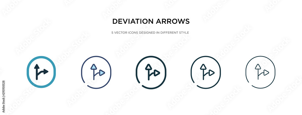 deviation arrows icon in different style vector illustration. two colored and black deviation arrows vector icons designed in filled, outline, line and stroke style can be used for web, mobile, ui - obrazy, fototapety, plakaty 