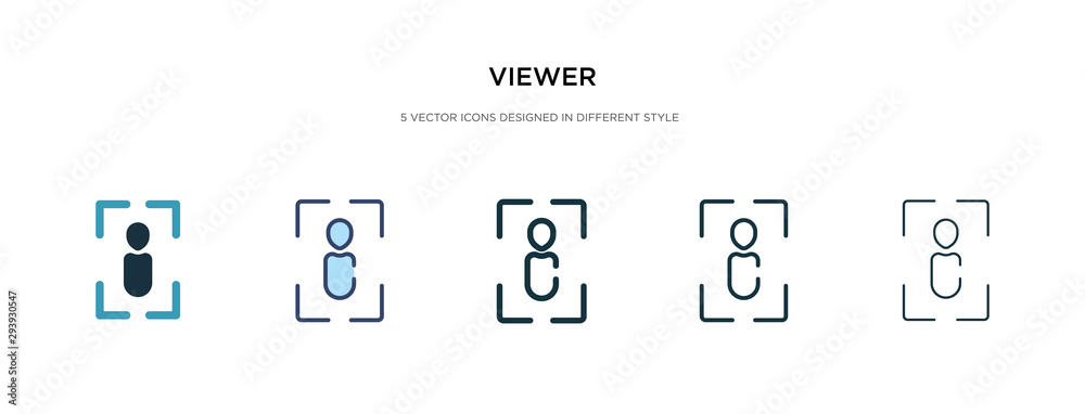 viewer icon in different style vector illustration. two colored and ...