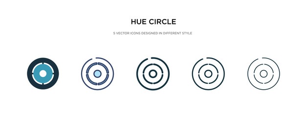 Wall Mural - hue circle icon in different style vector illustration. two colored and black hue circle vector icons designed in filled, outline, line and stroke style can be used for web, mobile, ui