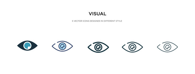 visual icon in different style vector illustration. two colored and black visual vector icons designed in filled, outline, line and stroke style can be used for web, mobile, ui