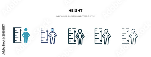 Fotomural height icon in different style vector illustration