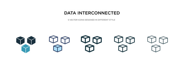 Wall Mural - data interconnected icon in different style vector illustration. two colored and black data interconnected vector icons designed in filled, outline, line and stroke style can be used for web,