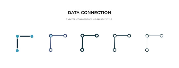 data connection icon in different style vector illustration. two colored and black data connection vector icons designed in filled, outline, line and stroke style can be used for web, mobile, ui