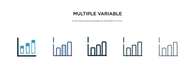 multiple variable bars data icon in different style vector illustration. two colored and black multiple variable bars data vector icons designed in filled, outline, line and stroke style can be used