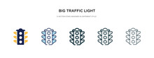 Big Traffic Light Icon In Different Style Vector Illustration. Two Colored And Black Big Traffic Light Vector Icons Designed In Filled, Outline, Line And Stroke Style Can Be Used For Web, Mobile, Ui