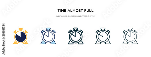Photographie time almost full icon in different style vector illustration