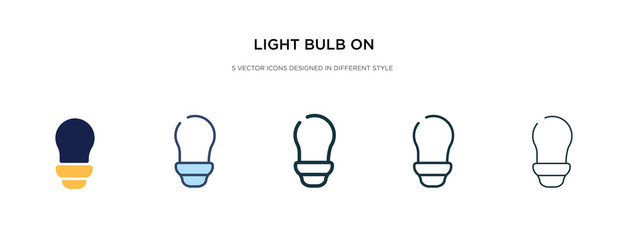 Wall Mural - light bulb on icon in different style vector illustration. two colored and black light bulb on vector icons designed in filled, outline, line and stroke style can be used for web, mobile, ui