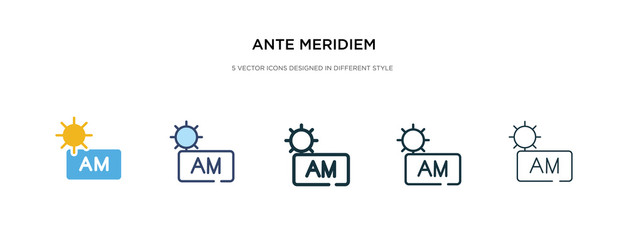 ante meridiem icon in different style vector illustration. two colored and black ante meridiem vector icons designed in filled, outline, line and stroke style can be used for web, mobile, ui