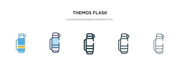 themos flask icon in different style vector illustration. two colored and black themos flask vector icons designed in filled, outline, line and stroke style can be used for web, mobile, ui