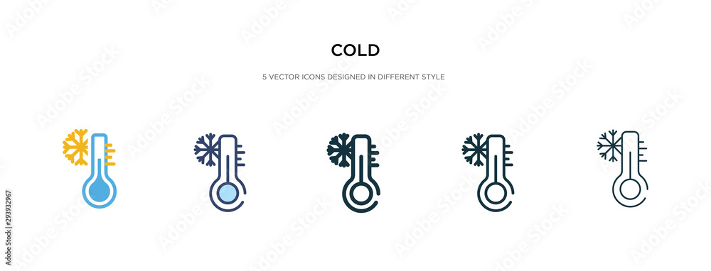 cold icon in different style vector illustration. two colored and black cold vector icons designed in filled, outline, line and stroke style can be used for web, mobile, ui - obrazy, fototapety, plakaty 