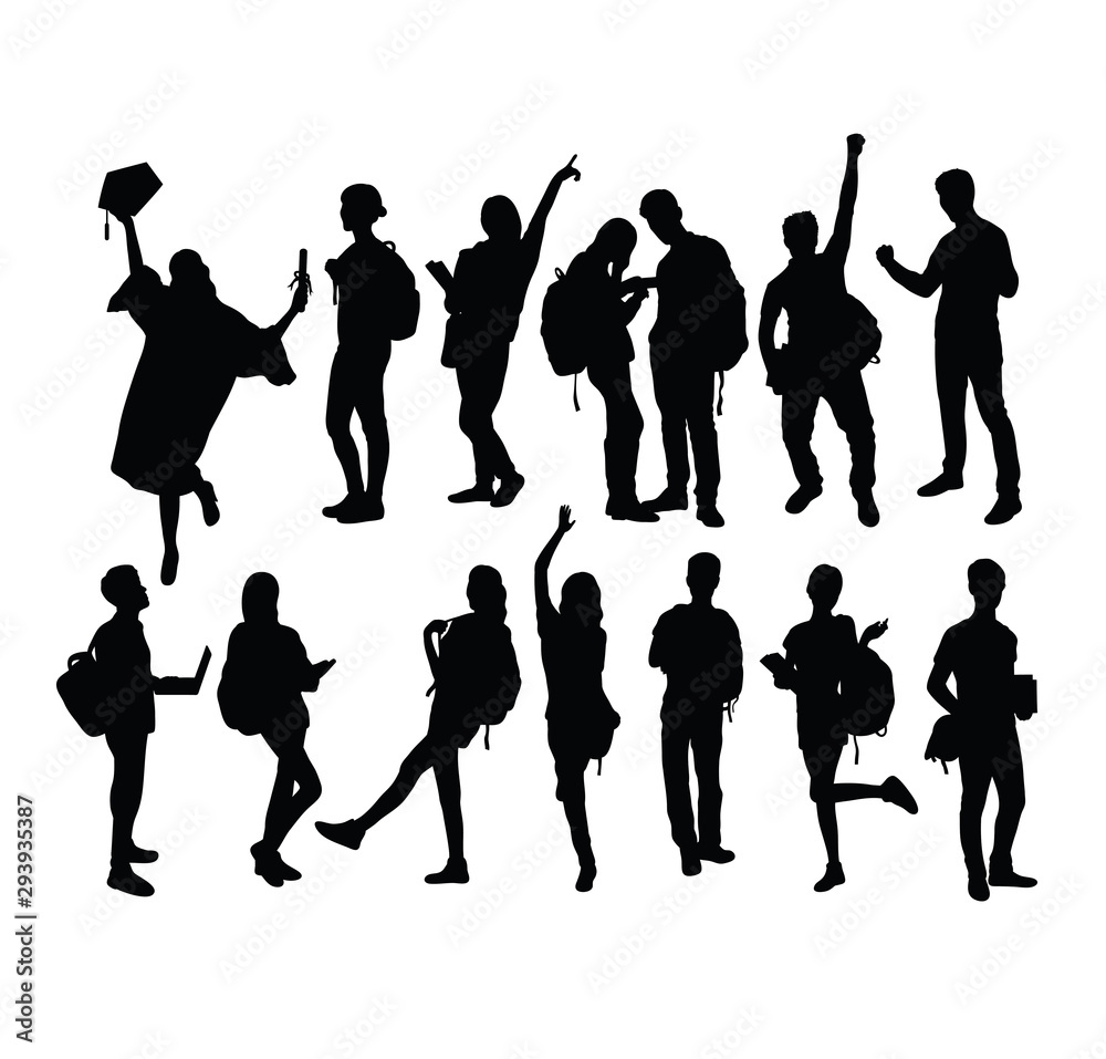 Silouhette Course Student Activity Silhouettes, art vector design Stock Vector | Adobe Stock