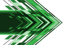 Abstract Green White Arrow Geometric Direction Design Modern Futuristic Technology Background Vector.