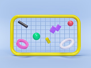 Poster - minimal shapes background. trendy objects. 3d rendering