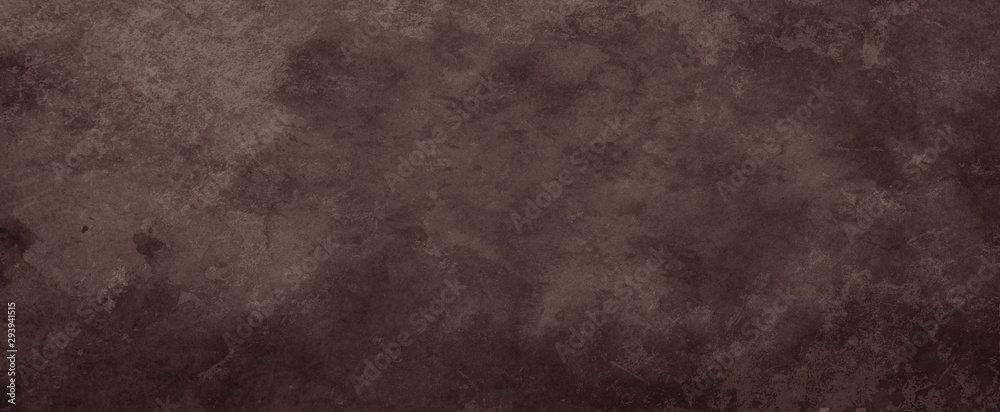 Old brown background with distressed vintage grunge texture and watercolor paint blotch design in dark earthy chocolate or coffee brown colors - obrazy, fototapety, plakaty 