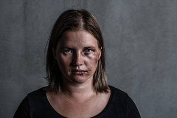 portrait of the woman victim of domestic violence and abuse
