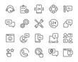 set of support icons, help, communication, info, customer service
