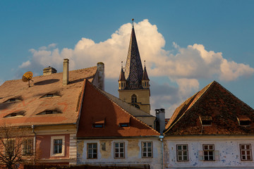 Sibiu, Romania. Evangelical Cathedral in the center of Sibiu, Transylvania