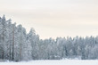 © Joeahead - The forest on the ice lake has covered with heavy snow and sky in winter season at Lapland, Finland.