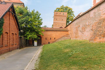 Wall Mural - The leaning tower in Torun.  Medieval city walls