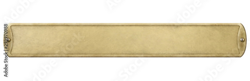 Fotografía Gold or brass old metal plate isolated with clipping path included