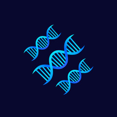 Sticker - dna strands, genetics vector icon