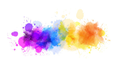 Wall Mural - multicolored splash watercolor blot line