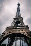 Fototapeta Miasta - Close up Eiiffel Tower photo, Paris, France