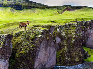 Canvas Print - The mysterious canyon in Iceland